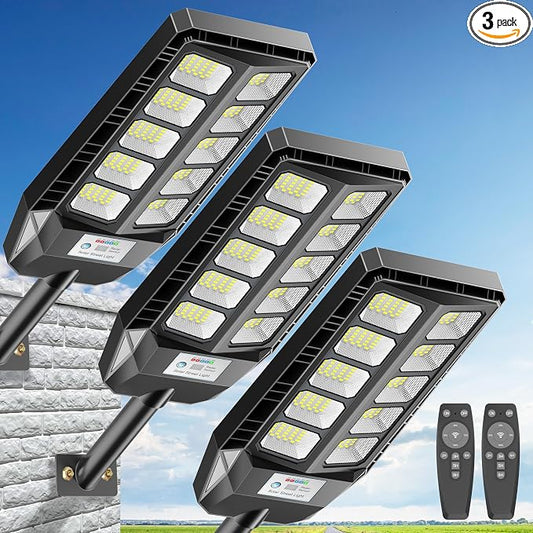 Deepn Solar Lights Outdoor, IP66 Waterproof Street Lights Outdoor, 6500K Dusk by DEEPN