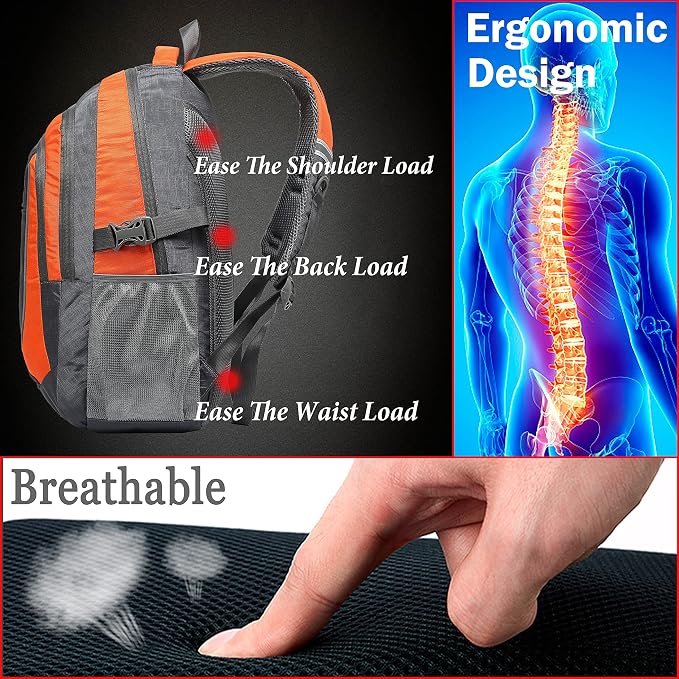 ProEtrade Backpack Bookbag for College Sturdy Travel Business Hiking Fit Laptop - Image 5