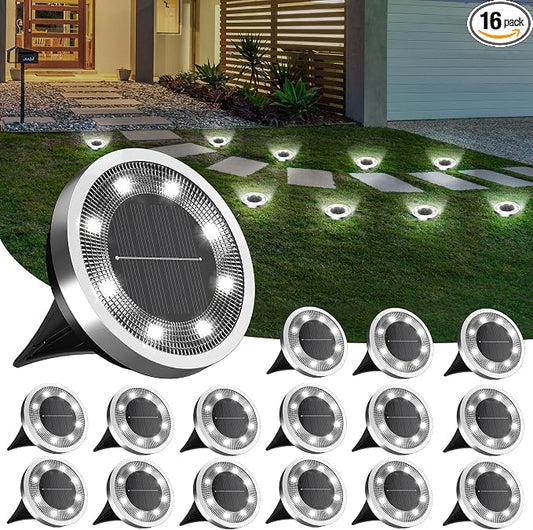 INCX Solar Ground Lights, 16 Pack Solar Lights Outdoor Waterproof, Solar Garden by INCX