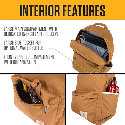 Carhartt 21L Classic Laptop Backpack, Water-Resistant Pack W/ 15" Laptop Sleeve - Image 2