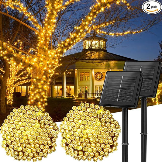 Solar String Lights Outdoor Waterproof, 2 Pack Total 144FT 400 LED Solar by Minetom