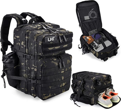 LHI Military Tactical Backpack for Men and Women 45L Army 3 Days Assault Pack by LHI