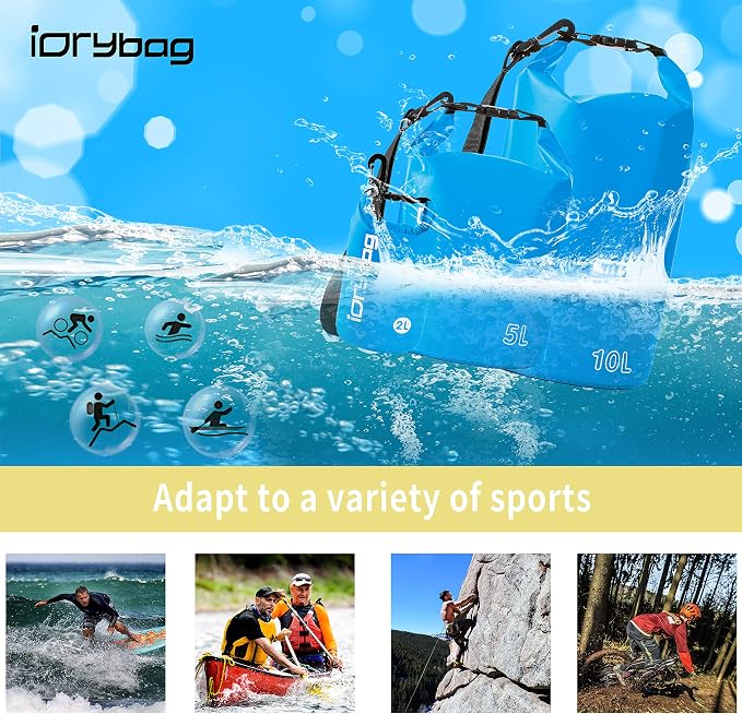 IDRYBAG Dry Bag for Kayaking Waterproof 2L/5L/10L/15L/20L, Small Dry Sack - Image 5