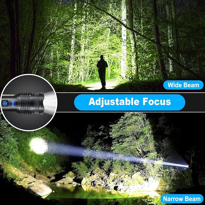 KINGCAESAR 3 Pack Rechargeable Flashlights 90, 000 High Lumen, Ultra Bright LED - Image 5