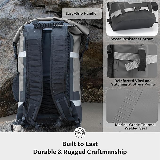STOVER 5/10/25/30/40/55L Waterproof Dry Bag- Roll-Top Backpack w/Phone Case- - Image 6