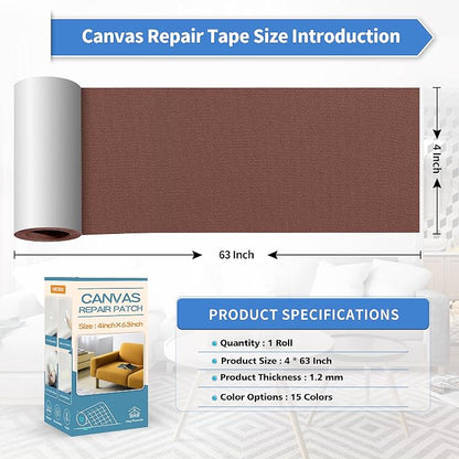 KING MOUNTAIN Canvas Repair Tape, Outdoor Gear Patch, 4×63 Inches, Waterproof - Image 4