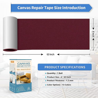 KING MOUNTAIN Canvas Repair Tape, Outdoor Gear Patch, 4×63 Inches, Waterproof - Image 4