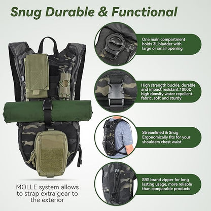 MARCHWAY Tactical Molle Hydration Pack Backpack - Image 3