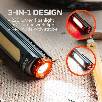 NEBO Big Larry 3 Work Light | USB-C Rechargeable, 600 Lumens, 7 Light Modes - Image 3