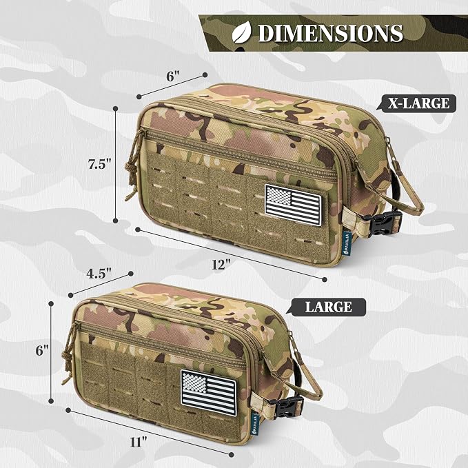 PAVILIA Tactical Toiletry Bag for Men, Travel Hygiene Bag, Military Gear Dopp - Image 6