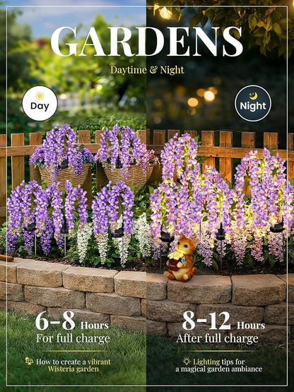GIGALUMI Solar Lights Outdoor for Garden Decor, 3 Pack Solar Flower Lights - Image 4