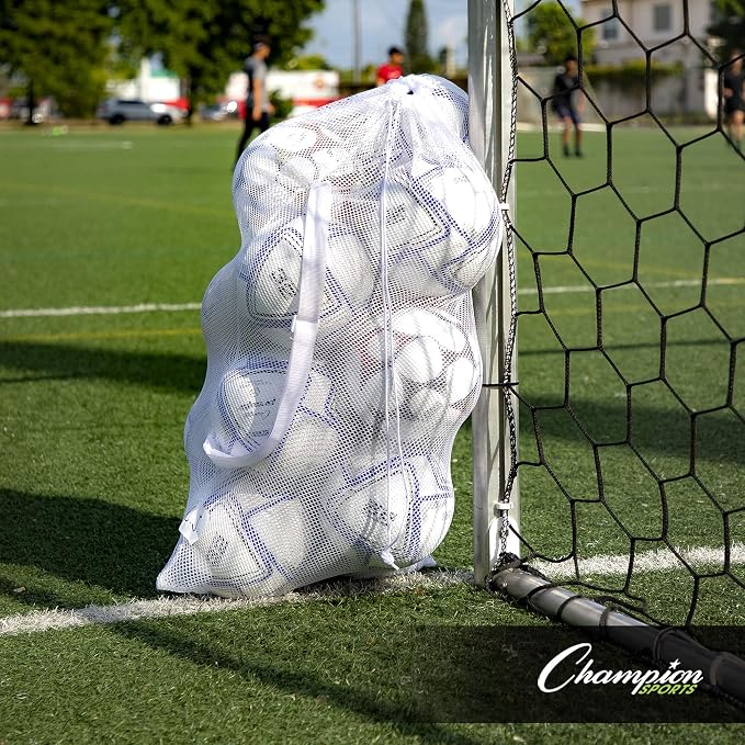 Champion Sports Mesh Equipment Bag – Heavy-Duty Nylon Drawstring Bag - Image 9