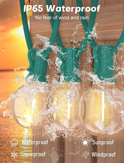 SUNSGNE 25Ft Round Christmas Lights Outdoor, G40 Globe String Lights - Image 3