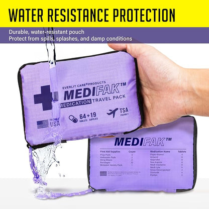 EVERLIT CARE Travel Essential Medicine First Aid Kit I Bonus Medical Supplies I - Image 6