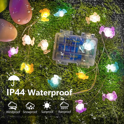 EXF Easter Decorations Bunny Pastel Fairy Lights, Battery Operated - Image 3