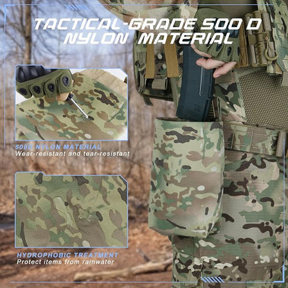 Tactical Dump Pouch for Battle Belt & MOLLE Systems | Foldable Mag Pouch - Image 2