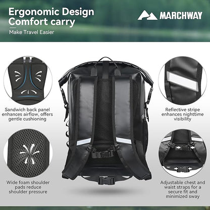 MARCHWAY Roll Top Waterproof Backpack, Floating Dry Bag 20L/30L/45L - Image 3