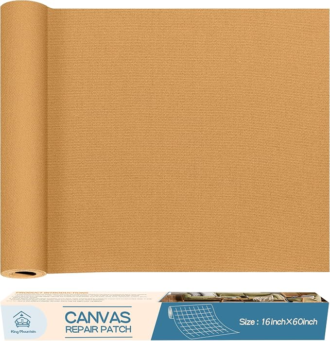 KING MOUNTAIN Canvas Repair Patch 16×60 Inch Self-Adhesive Waterproof Fabric by ForABetterHomeLife