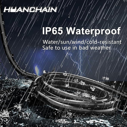HUANCHAIN 50 FT 16 Gauge Black Indoor Outdoor Extension Cord Waterproof - Image 4