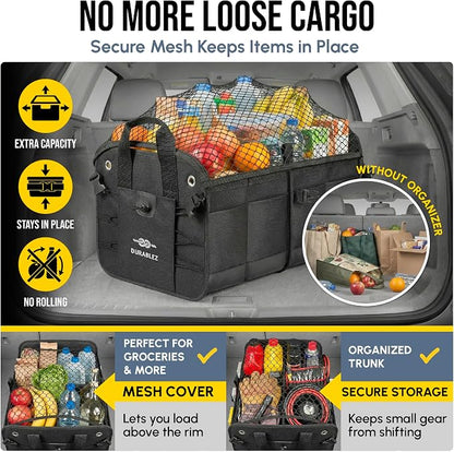 2-Section Trunk Organizer Foldable Car Storage Bin – Compact Dual-Compartment - Image 4