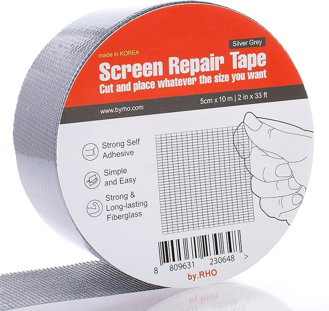 by.RHO Screen Repair Tape – Strong Self-Adhesive Window & Screen Door Repair Kit by byRHO