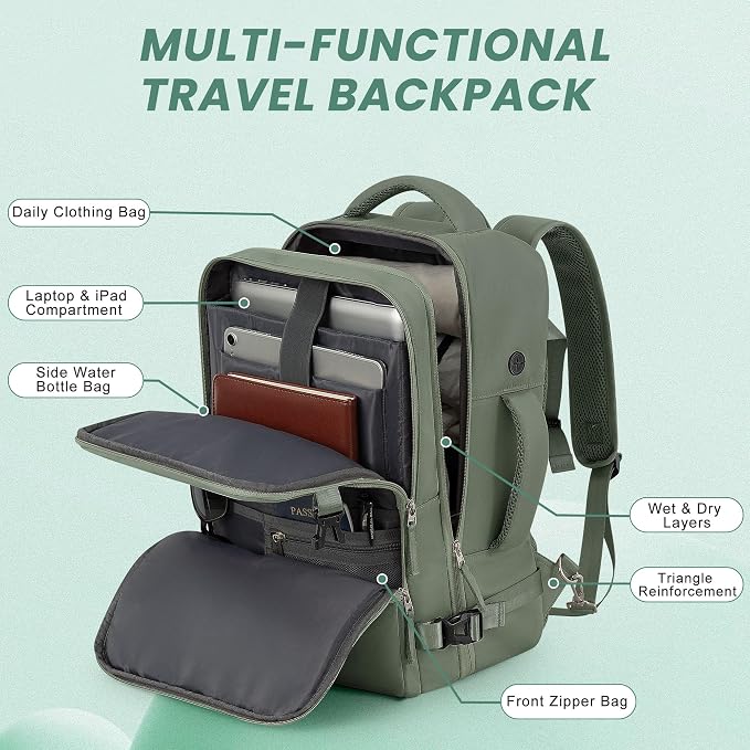 Sinaliy Personal Item Backpack, Carry on Travel Backpack - Image 7