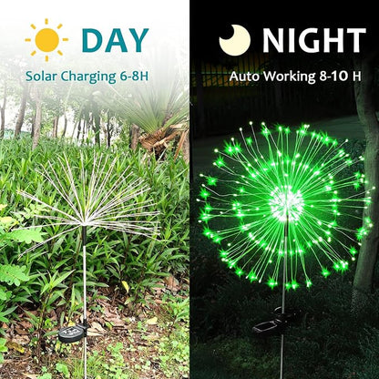 JJGoo Solar Firework Lights, 2 Pack 150 LEDs 2 Lighting Modes Solar Lights - Image 4