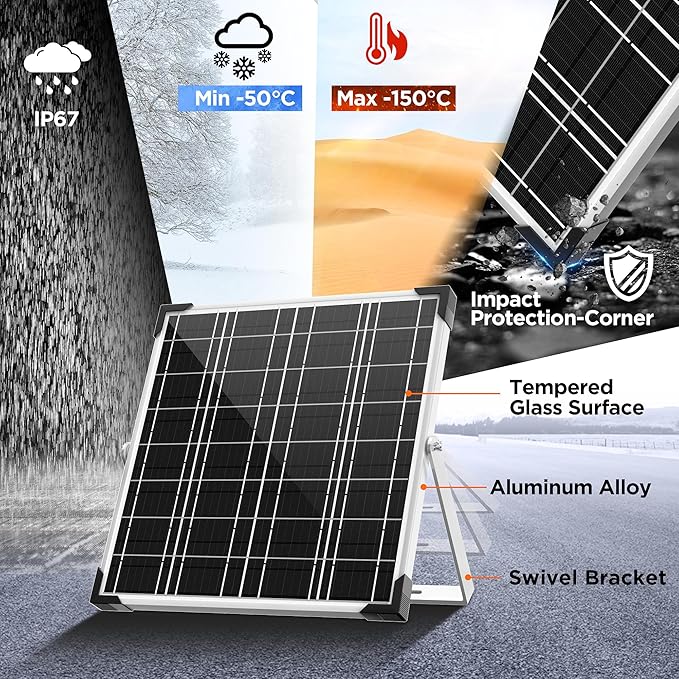 Voltset 12V Solar Battery Charger - 20W Waterproof Solar Panel Kit - Trickle - Image 5