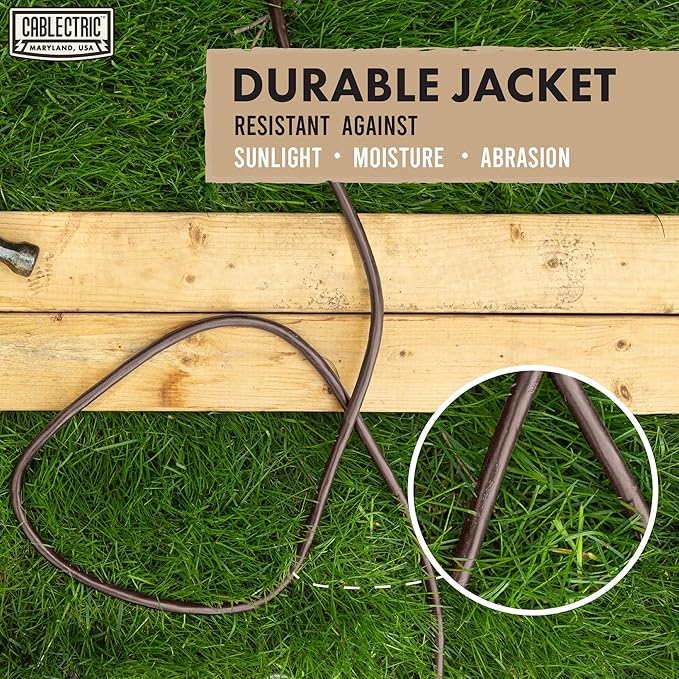 Brown Outdoor Extension Cord 25 ft, 16/3 Heavy Duty Cable - Image 7