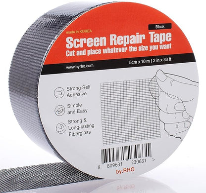 by.RHO Screen Repair Tape – Strong Self-Adhesive Window & Screen Door Repair Kit by byRHO
