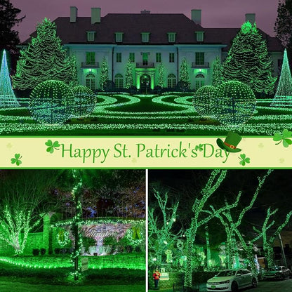 btfarm 4 Pack St Patricks Day Fairy Lights, 320LED 132FT Green Solar String - Image 5