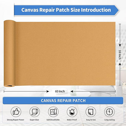 KING MOUNTAIN Canvas Repair Patch 16×60 Inch Self-Adhesive Waterproof Fabric - Image 4