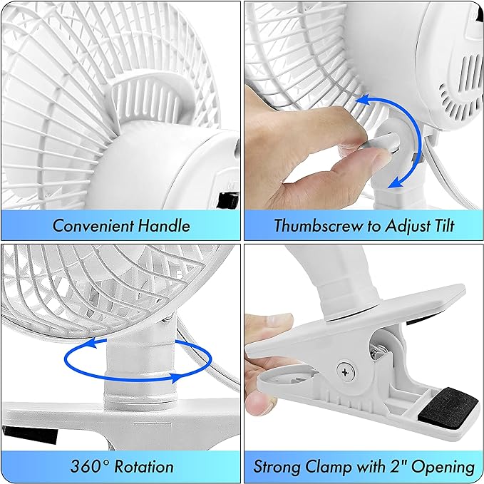 Comfort Zone Portable Clip on Fan - Image 6