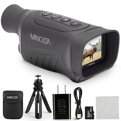 Minolta 6x25 Digital Night Vision Monocular w/Built-in 4K HD Video Camera by Minolta