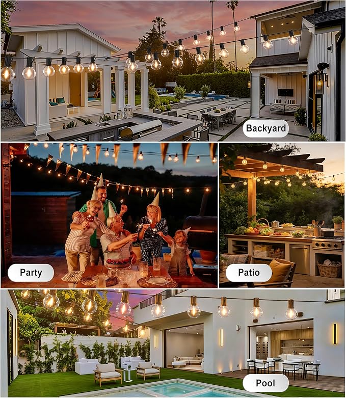 DAMAING Outdoor String Lights LED 50Feet G40 Globe Patio Lights - Image 7
