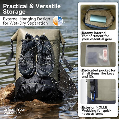 MARCHWAY Floating Roll Top Dry Bag, Flexible Lightweight TPU Waterproof - Image 4