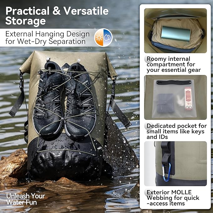 MARCHWAY Floating Roll Top Dry Bag, Flexible Lightweight TPU Waterproof - Image 4