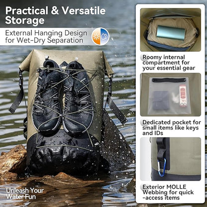 MARCHWAY Floating Roll Top Dry Bag, Flexible Lightweight TPU Waterproof - Image 4