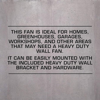 Hurricane Pro High Velocity Oscillating Metal Wall Mount Fan w/ 3 Speeds - Image 5