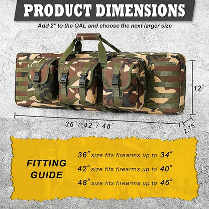 DULCE DOM 36 42 48 Inch Double Rifle Case, Tactical Soft Padded Backpack - Image 7