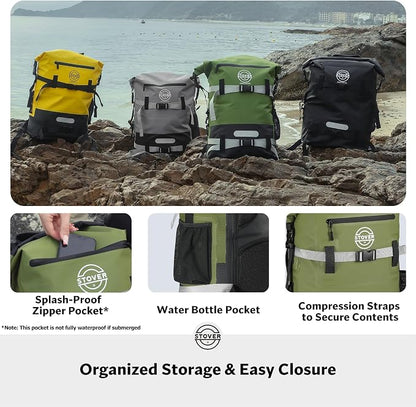 STOVER 5/10/25/30/40/55L Waterproof Dry Bag- Roll-Top Backpack w/Phone Case- - Image 7