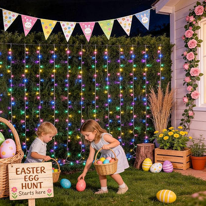 JMEXSUSS 300LED Easter Decorations Curtain Lights - Image 2