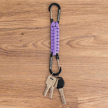 BRAVESHINE Paracord Keychain Carabiner Clip, D Ring Lanyard Hanger Stroller Hook - Image 6