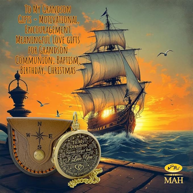 Brass Compass Gift to My Son Never Forget I Love You, Sentimental Keepsake from - Image 5