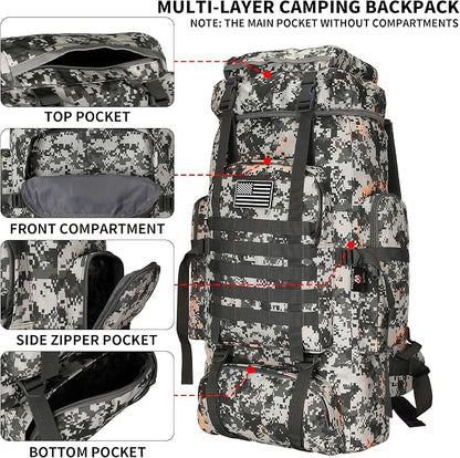 Hiking Backpack for Men 70L/100L Camping Backpack Military Rucksack Molle 3 - Image 3