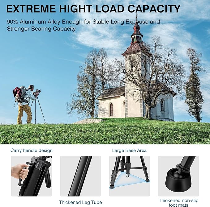 Tripod for Camera, Professional Heavy Duty Compact Camera Stand for Phone - Image 3
