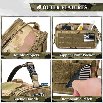 PAVILIA Tactical Toiletry Bag for Men, Travel Hygiene Bag, Military Gear Dopp - Image 4