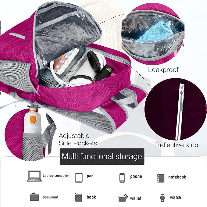Waterproof Foldable Backpack Dry Storage Lightweight Daypack 35L Outdoor - Image 4