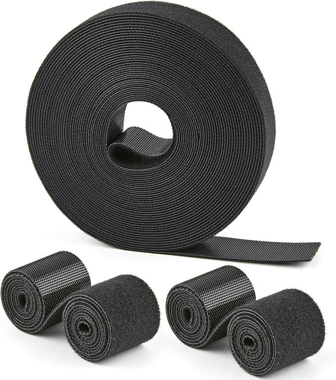 25 Ft x 1 inch Hook and Loop Roll, Reusable Fastening Cable Ties, Office and by NBTORCH