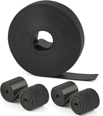 25 Ft x 1 inch Hook and Loop Roll, Reusable Fastening Cable Ties, Office and by NBTORCH